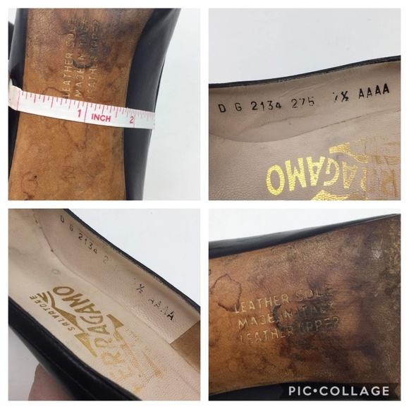 Salvatore Ferragamo Vintage Heels Black 7.5 AAAA - Picture 6 of 8